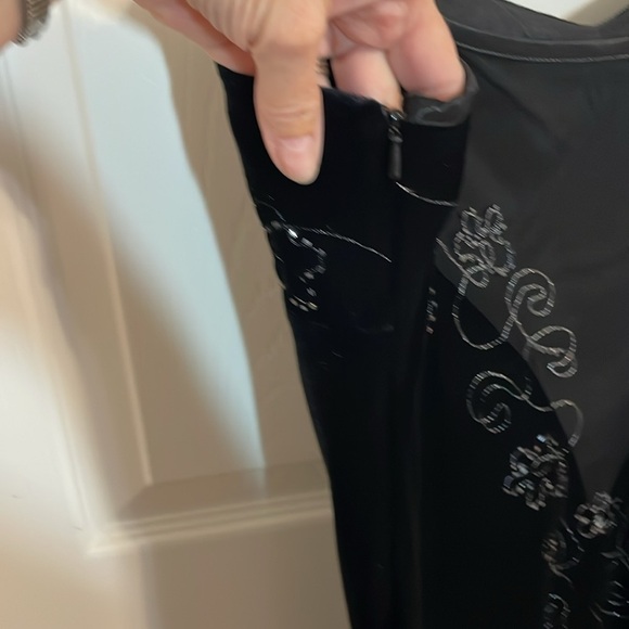 Vintage Black Evening Gown, silver designs, maxi dress, Dave & Johnny, 11/12 - Picture 8 of 11